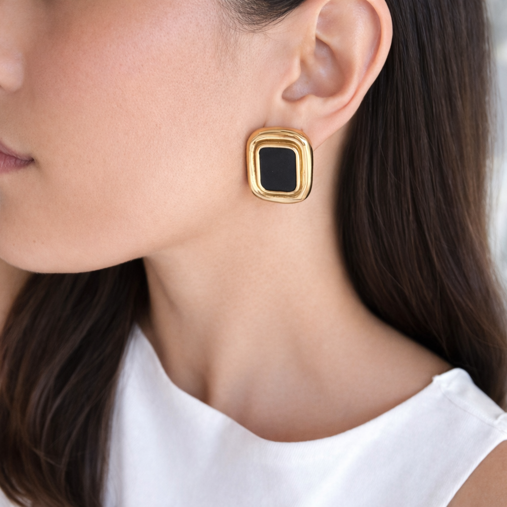 Pendiente black & gold