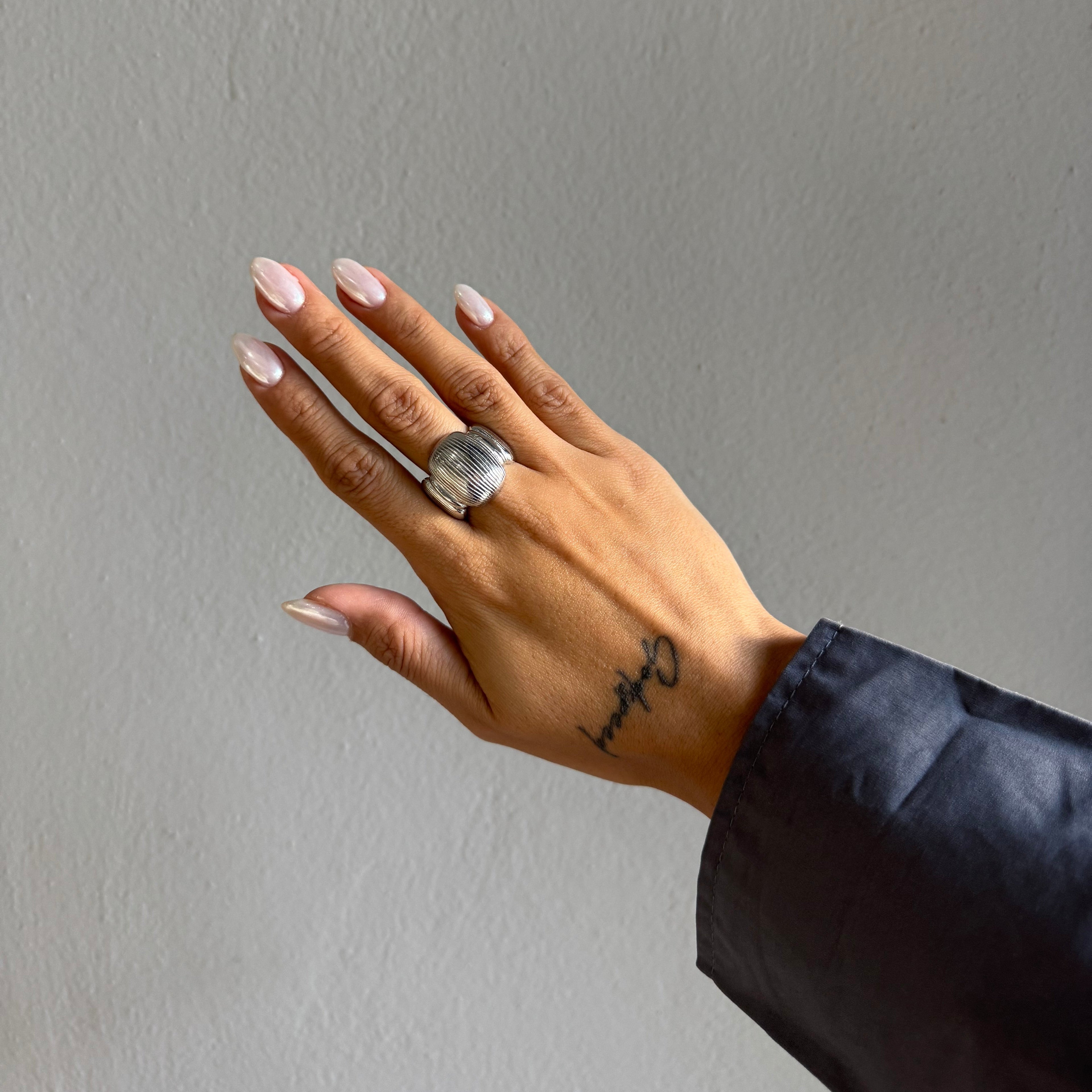 Anillo 3 cuadros plata