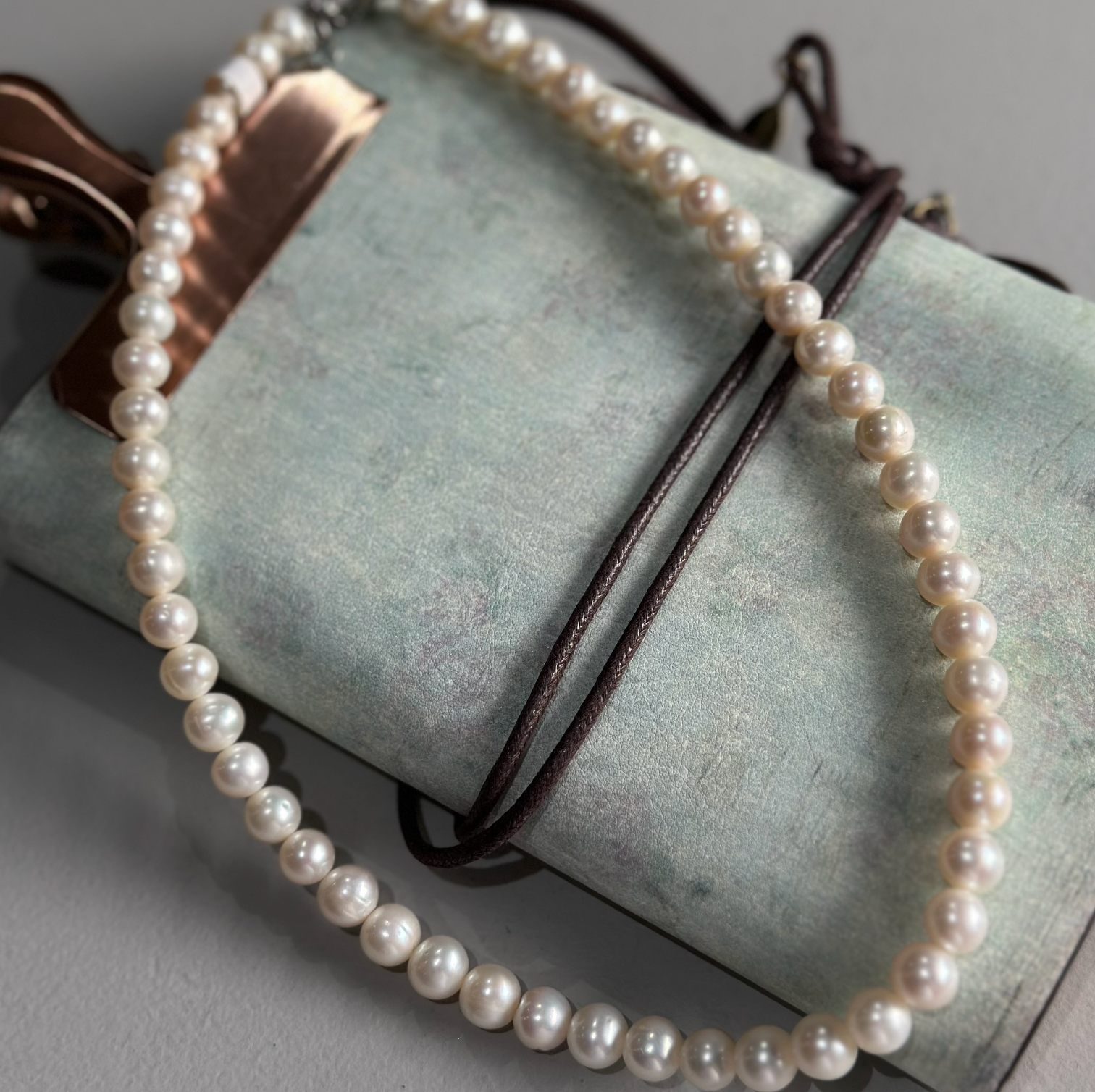 Collar perlas blanco