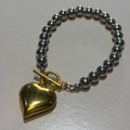 pulsera perlas corazón