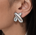 Aretes cruz plata