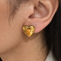 Aretes corazón bicolor