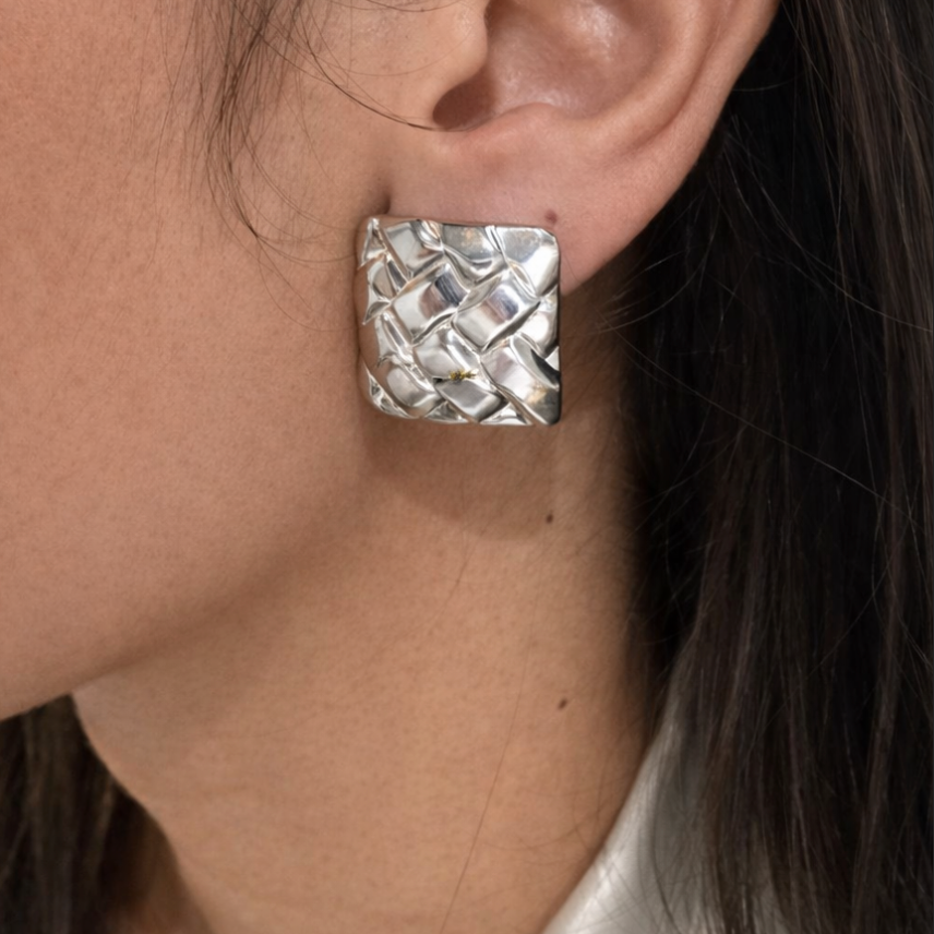 Aretes trenzados plata
