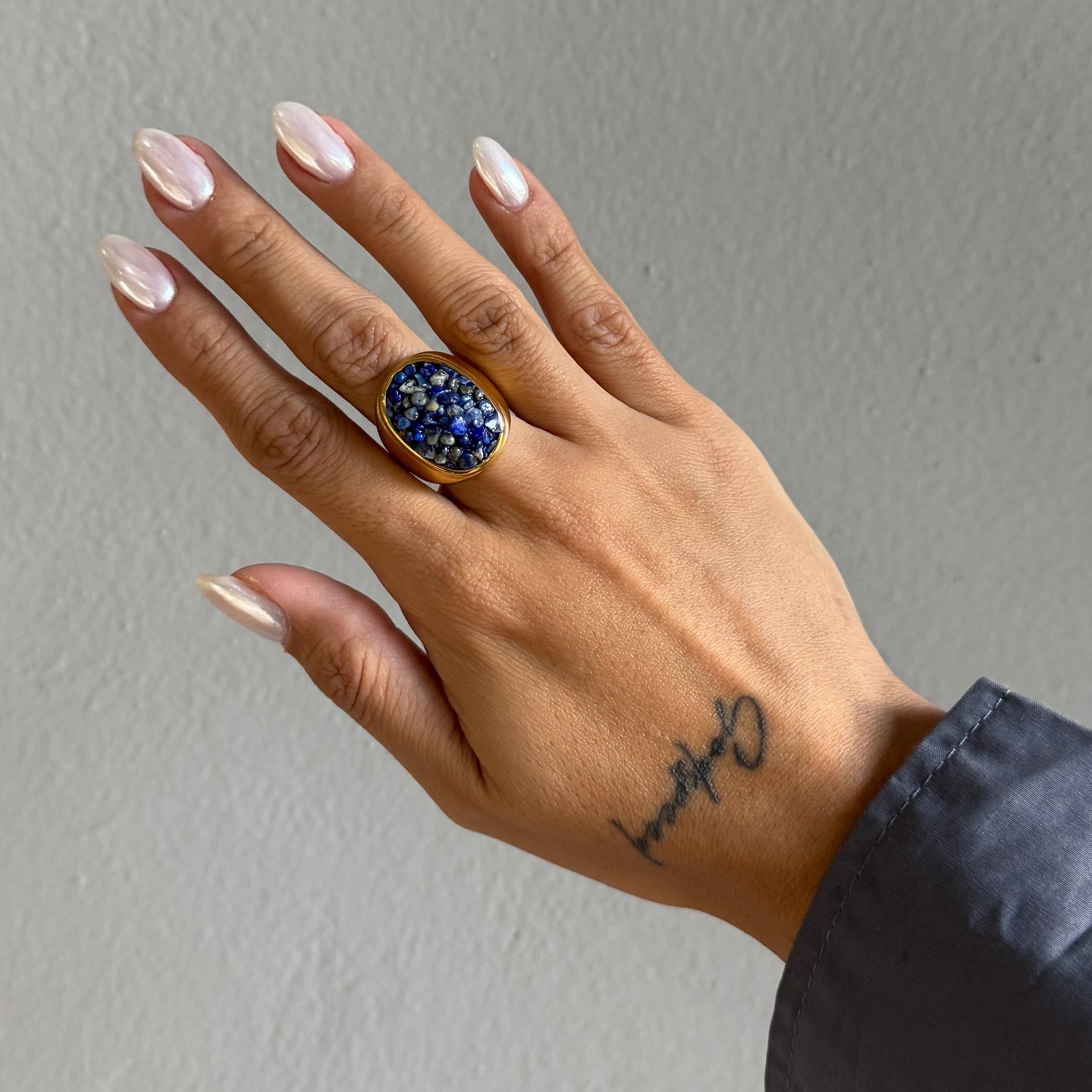 Anillo cuarzo azul