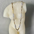 Collar perlas ovalo cadena